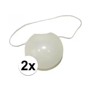 Glow In The Dark Clowns Neus - 2x - Verkleed Accessoires Clown - Met Elastiekje - Licht Op In Het Donker - Kunststof