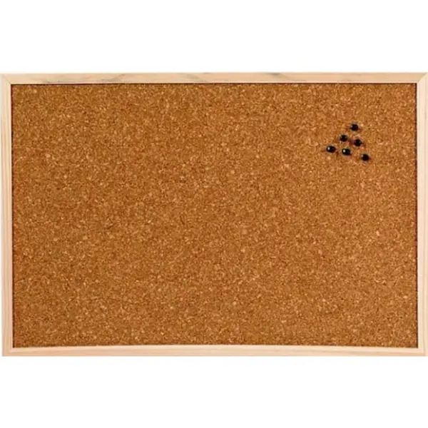 Prikborden Van Kurk - 60 X 45 Cm - Kurken Memoborden / Prikborden - Houten Rand thumbnail