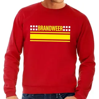 Bellatio Decorations Brandweer Logo Rode Sweater Voor Heren - Hulpdiensten Verkleedkleding Xxl