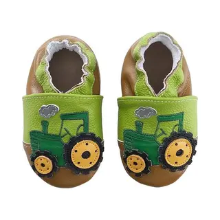 Baby-slofje.nl Leren Babyslofjes Van Baby-Slofje Tractor Maat 20-21