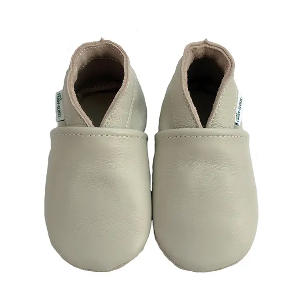 Baby-slofje.nl Beige Leren Babyslofjes Van Baby-Slofje Maat 16/17 thumbnail