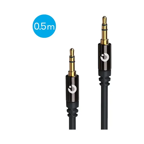 LifeGoods Aux-Kabel - Audiokabel 0, 5 M - 3, 5 Mm - Stecker Zu Stecker - Schwarz thumbnail