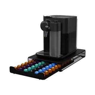KitchenBrothers Koffiecups Houder - Capsulehouder - Geschikt Voor Nespresso - 60 Cups - Cuphouder - Met Lade - Zwart