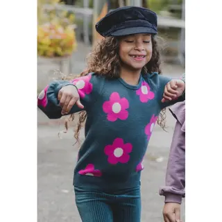 Looxs Revolution Looxs Little 2433-7301-296 Meisjes Sweaters - Maat 98 - Petrol Van 50% Cotton 50% Acryl
