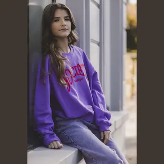 Looxs Revolution 2501-5318 Truien & Vesten Meisjes - Sweater - Hoodie - Vest- Paars - Maat 128