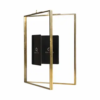 Quvio Fotolijst - Fotokader - Fotoboek - Fotoalbum - Wanddecoratie - Fotolijst Voor 2 - Fotolijsten - Vouwlijst - Staand - Rechthoek - Glas - Metaal -