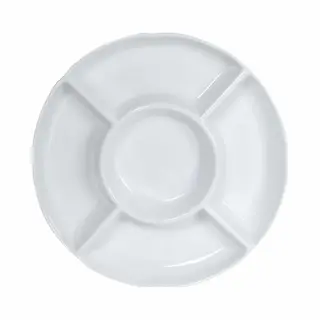 Krumble Tapasbord Met 5 Vakken / Servies / Borden / Hapjesbord / Serveerschalen / Serveerborden / Gourmetbord - Kunststof - Wit