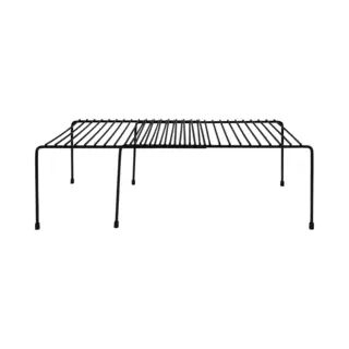Quvio Keukenkast Organizer - Opbergrekje - Keuken Organizer - Uitschuifbaar - Gootsteenkast Organizer - Metaal - Zwart - 22, 5 X 31, 5 X 13, 5 Cm