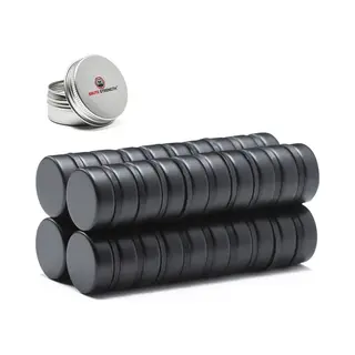 Brute Strength - Super Sterke Magneten - Rond - 15 X 5 Mm - 40 Stuks - Zwarte Magneten - Neodymium Magneet Sterk - Magneten Koelkast - Whiteboard