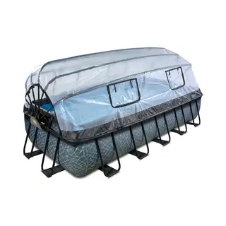 Exit Stone Pool 540x250cm mit Abdeckung und Sandfilterpumpe - grau