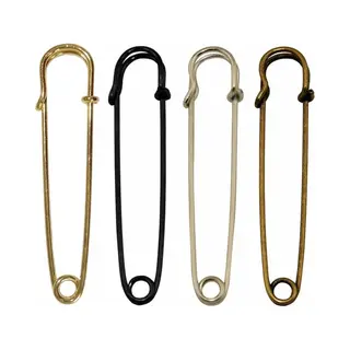 Fako Bijoux® - Sierspeld - Sjaalspeld - Vestsluiting - Vestspeld - Veiligheidsspeld - Classic - 75mm - Set 4 Stuks
