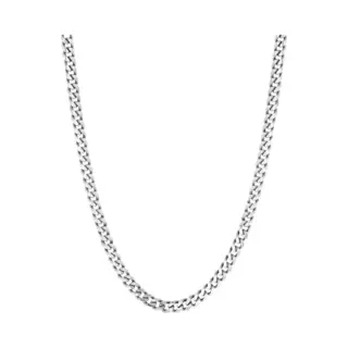 Lucardi Heren Ketting Gourmetschakel - Echt Zilver - Ketting - Cadeau - 42 Cm - Zilverkleurig