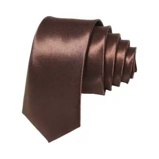 Fako Fashion - Skinny Stropdas - Smal - 5cm - Smalle Das - Effen - 145cm - Bruin