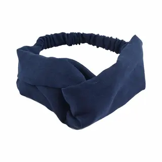 Fako Fashion - Suède Cross Haarband - Hoofdband - Velours Suède - Donkerblauw