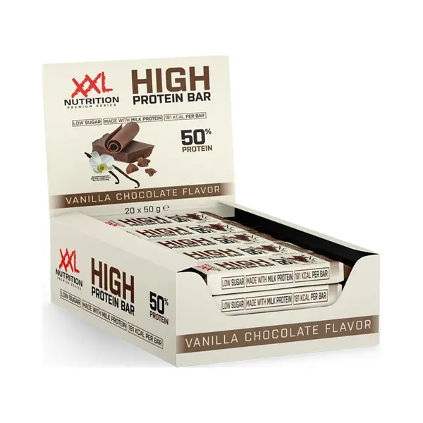 Xxl Nutrition - High Protein Bar 2.0 - Proteinriegel, Protein Bar, Eiweißriegel, Protein Snack - Vanilla Chocolate - 20 Pack thumbnail