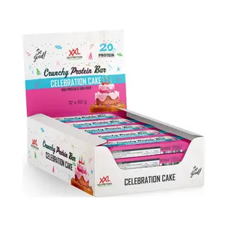 Xxl Nutrition - Crunchy Protein Bar - 21 Gram Eiwit - Eiwitreep, Proteine Repen, Fitness Snack - Diverse Smaken - 12 Pack - Celebration Cake