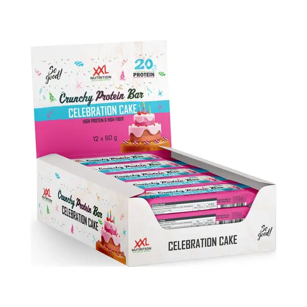 Xxl Nutrition - Crunchy Protein Bar - 21 Gram Eiwit - Eiwitreep, Proteine Repen, Fitness Snack - Diverse Smaken - 12 Pack - Celebration Cake thumbnail
