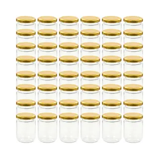 VidaXL Jampotten Met Goudkleurige Deksels 48 St 230 Ml Glas