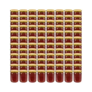 VidaXL - Jampotten - Met - Goudkleurige - Deksels - 96 - St - 230 - Ml - Glas
