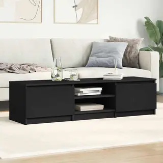 VidaXL Meuble Tv Bois D'ingénierie Noir 140x40x35, 5 Cm