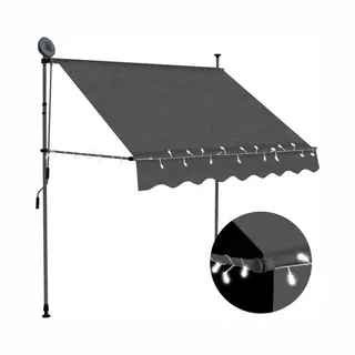 VidaXL Einziehbare Markise Handbetrieben Mit Led 200 Cm Anthrazit