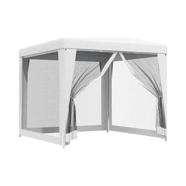 VidaXL - Partytent - Met - 4 - Mesh - Zijwanden - 2, 5x2, 5 - M - Wit thumbnail