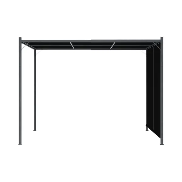 Garden Pergola With Retractable Roof 3x3 M Anthracite Vidaxl thumbnail
