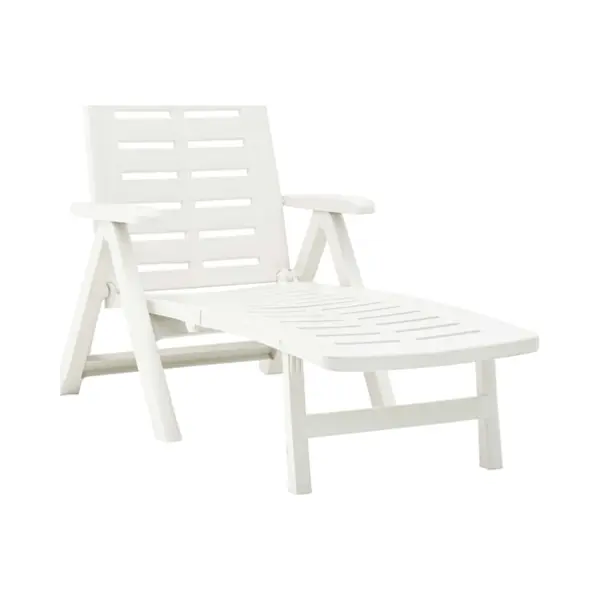VidaXL 48754 outdoor chair Lounge Padded seat Plastic White thumbnail
