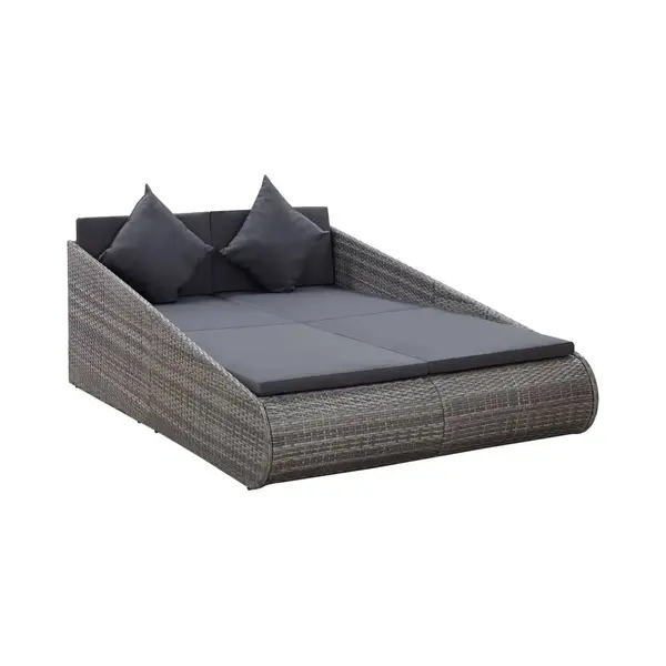 VidaXL - Tuinbed - 110x200 - Cm - Poly - Rattan - Grijs thumbnail