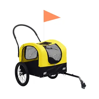 2-in-1 Fahrradanhänger Für Hunde Und Buggy Gelb Und Schwarz - Vidaxl