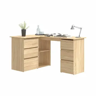 Eckschreibtisch Sonoma-eiche 145x100x76 Cm Holzwerkstoff Vidaxl
