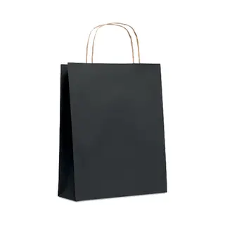 Happyshopper Geschenktas - Cadeauverpakking - Cadeautas - Giftbag - Tasje - Papier - 18 X 21 Cm - Zwart - 1 Stuk