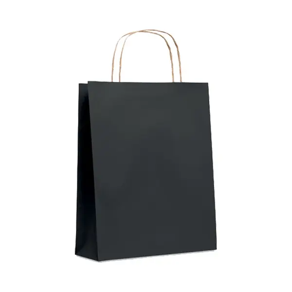 Happyshopper Geschenktas - Cadeauverpakking - Cadeautas - Giftbag - Tasje - Papier - 18 X 21 Cm - Zwart - 1 Stuk thumbnail