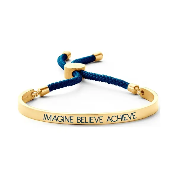 Key Moments 8KM-BC0032 Open Bangle 5mm Imagine Believe Achieve - Donker Blauw thumbnail
