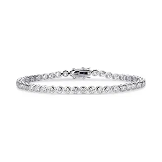 Gisser Jewels Inc. - Armband - Tennisarmband Gezet Met Zirkonia Met Gladomzetting - 3mm- Lengte 21cm - Gerhodineerd Zilver 925