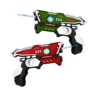 KidsTag Lasergame Set - 2 Laserguns - Lasergame Set Voor Kinderen - Laser Game Speelgoed In Exclusieve Stoere Kleuren - Kleur, Rood/Groen
