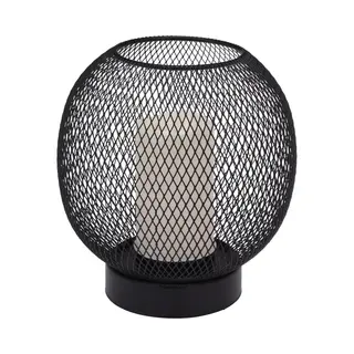 Home&Styling Tafellamp - Luxe Uitvoering -Ø18 X 19cm - Zwart Metaal - Warm Wit