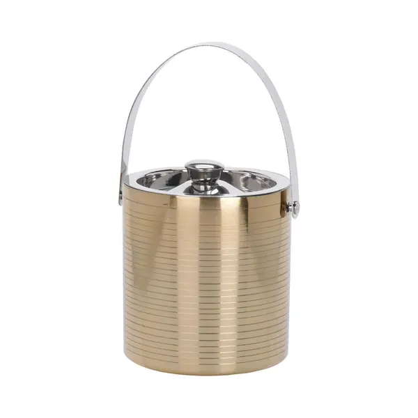 Excellent Houseware IJsemmer Met Deksel - Goudkleurig - Rvs - D15 X H16 Cm thumbnail