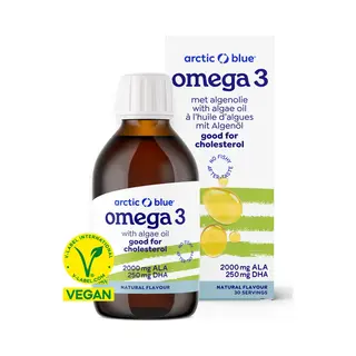 Arctic Blue Veganes Omega 3 Öl - 150 Ml Flüssig– 100% Pflanzlich Mit Algenöl – Ohne Geschmackstoff, Schadstoffgeprüfte Qualität – Reich An