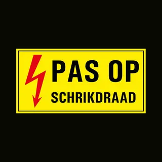 Pas Op Schrikdraad Bord - Kunststof 400 X 200 Mm
