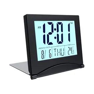 Mmobiel Digital Clock Lcd Travel Alarm Foldable With Backlight – Day, Date And Temperature Indication – Digital Alarm Clock For Table, Desk -