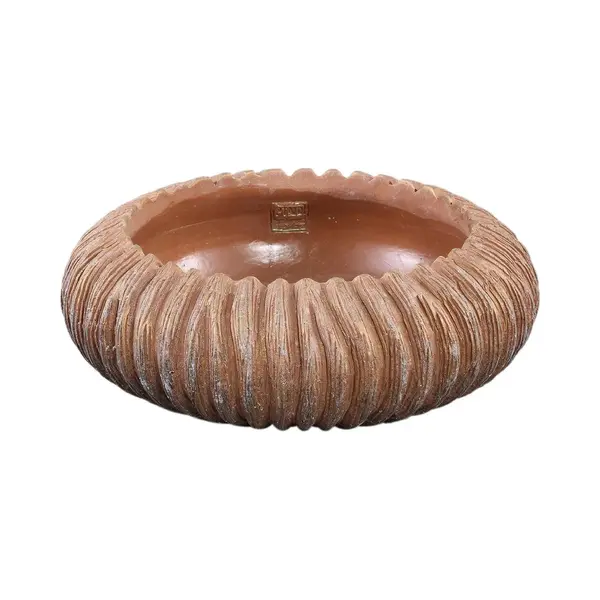 Ptmd Collection Ptmd Bloempot Revil - 35x35x12 Cm - Cement - Koper thumbnail