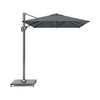 Platinum Sun & Shade – Zweefparasol – Voyager T¹ - 250x250cm – Antraciet – Kantelbaar – 360° Draaibaar – 96% Uv Protectie