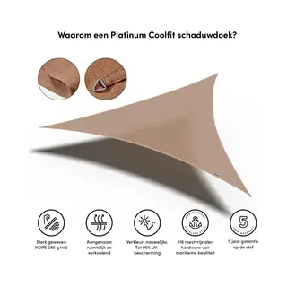 Platinum Sun & Shade, Coolfit Sonnensegel Dreieckig 500x500cm Sand