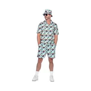 Wilbers & Wilbers 5679 - Festival Set Für Herren, Palmenmotiv, Shorts, Shirt, Party Outfit, Für Festival, Karneval