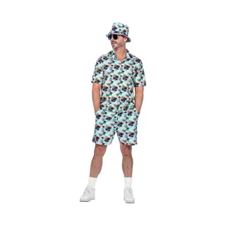 Wilbers & Wilbers 5679 - Festival Set Für Herren, Palmenmotiv, Shorts, Shirt, Party Outfit, Für Festival, Karneval
