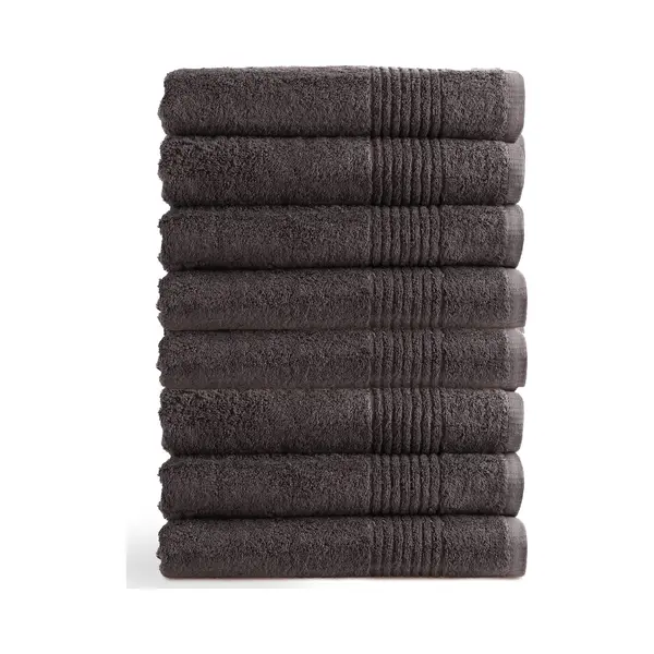 Outlet Badtextiel - Set Van 8 - Badlaken 70x140 Cm - Antraciet thumbnail