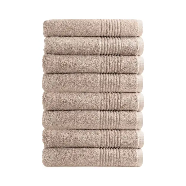 Outlet Badtextiel - Set Van 8 - Badlaken 70x140 - Beige thumbnail