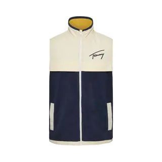 Tommy Jeans Mens Signature Mixed Media Gilet - Navy - S