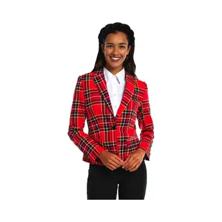 OppoSuits Lumberjackie - Dames Blazer - Kerst Jasje - Rood - Maat, Eu 44